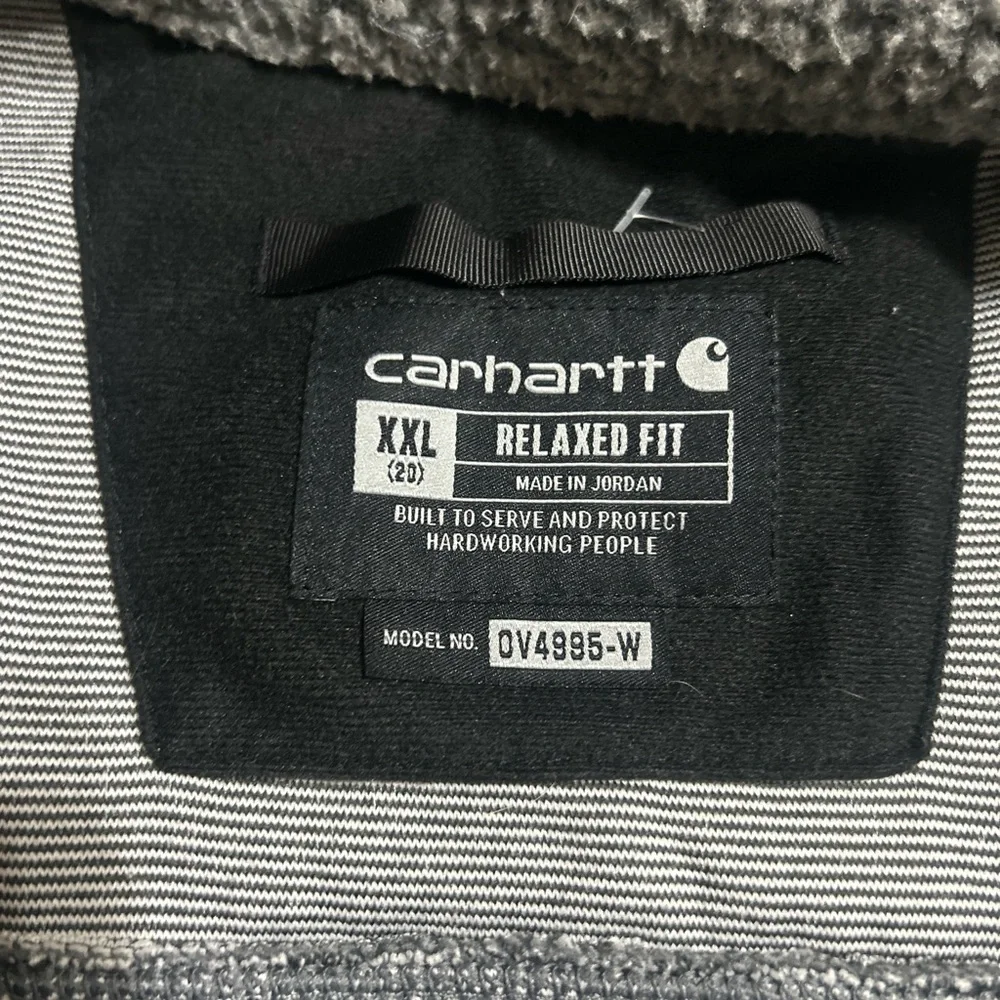 Carhartt Women's Vest XXL (20) Relaxed Fit Sherpa Fleece Snap Front Gray Black - Picture 6 of 12